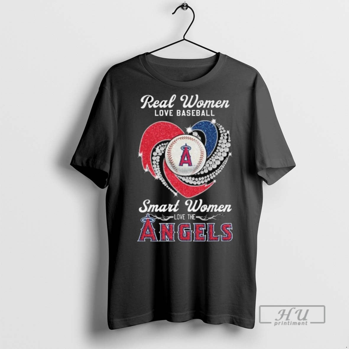 Officials Real Women Love Baseball Smart Women Love The Los Angeles Angels Diamond Heart 2025 - T-Shirt, Sweatshirt, Hoodie