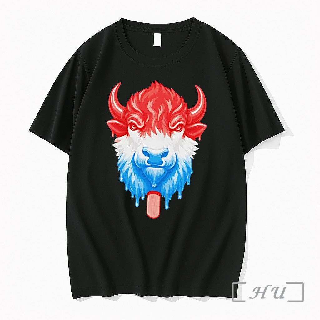 Officials Red White Blue Melting Buffalo Popsicle - Adult & Kids T-Shirts, Sweatshirts & Hoodies apparel design preview 1