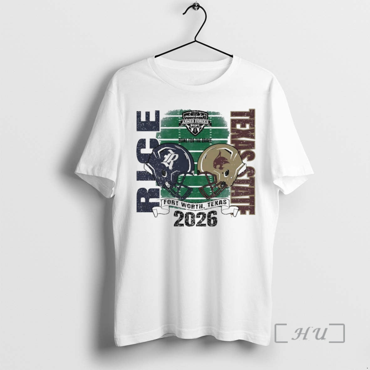 Officials Rice Owls Vs Texas State Bobcats 2025 Armed Forces Bowl Helmet Circle Premium - T-Shirt, Sweatshirt, Hoodie