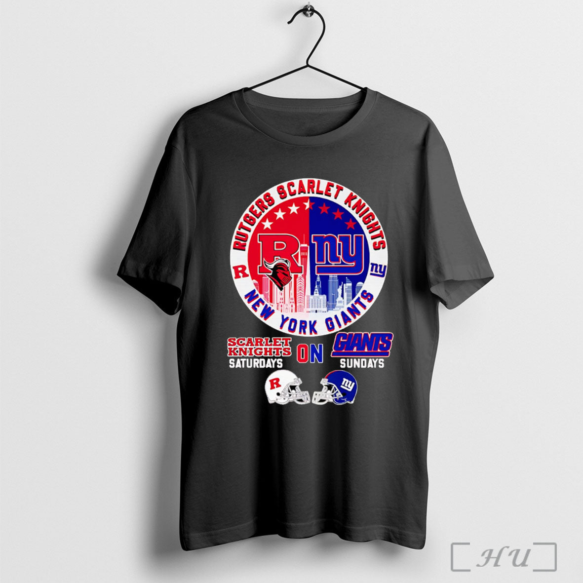 Officials Rutgers Scarlet Knights On Saturdays New York Giants On Sundays Skyline T Shirt Unisex T-shirt, Sweatshirt, Hoodie, Long Sleeve Tee - T-Shirt, Sweatshirt, Hoodie