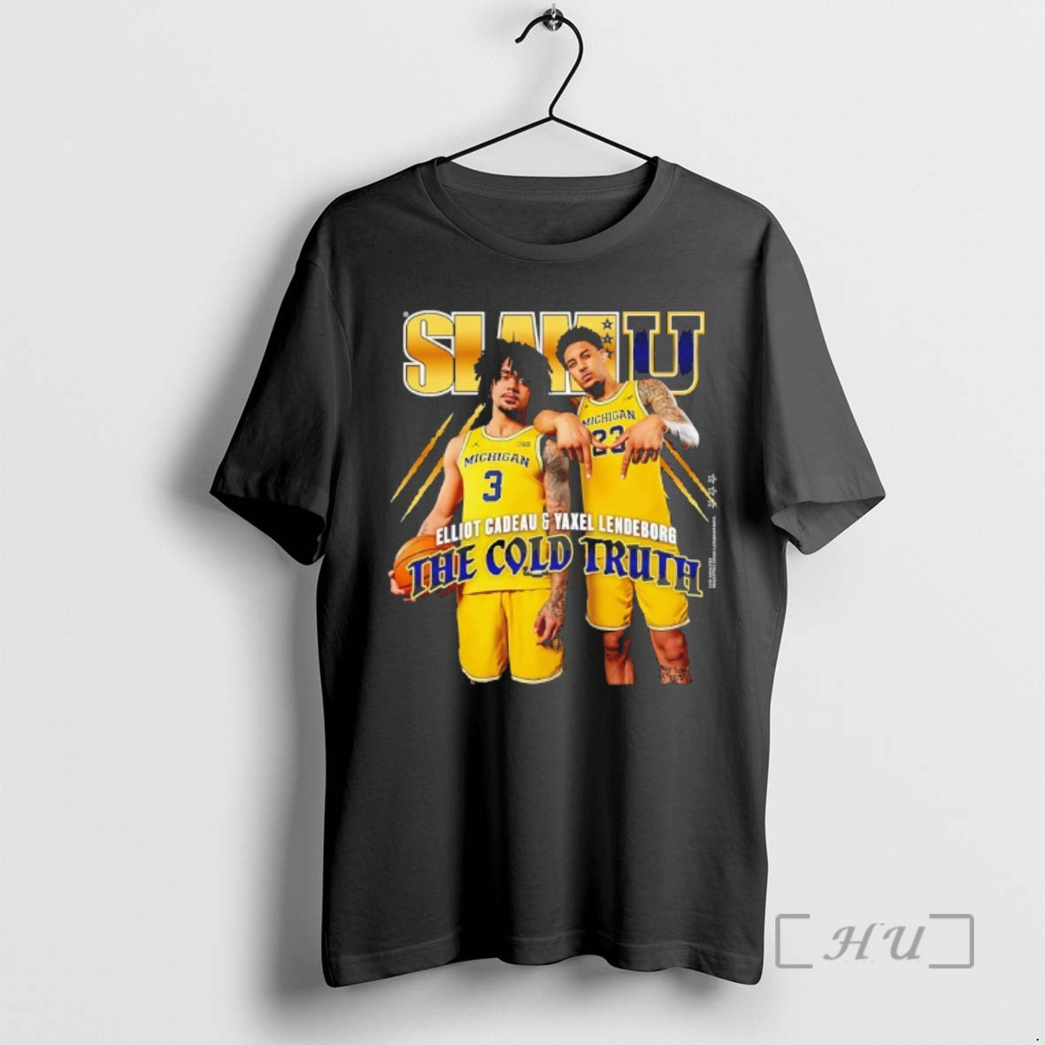Officials Slamu Michigan Wolverines Yaxel Lendeborg And Elliot Cadeau The Cold Truth Premium T Shirts - T-Shirt, Sweatshirt, Hoodie
