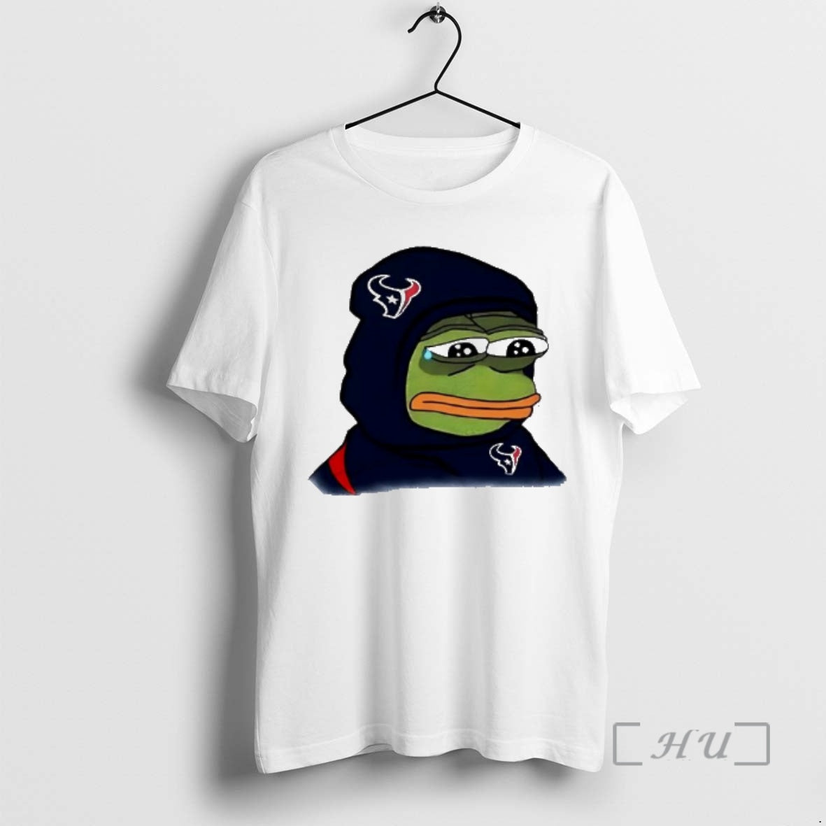 Officials Sad Pepe The Frog Wearing Houston Texans Logo - T-Shirt, Sweatshirt, Hoodie