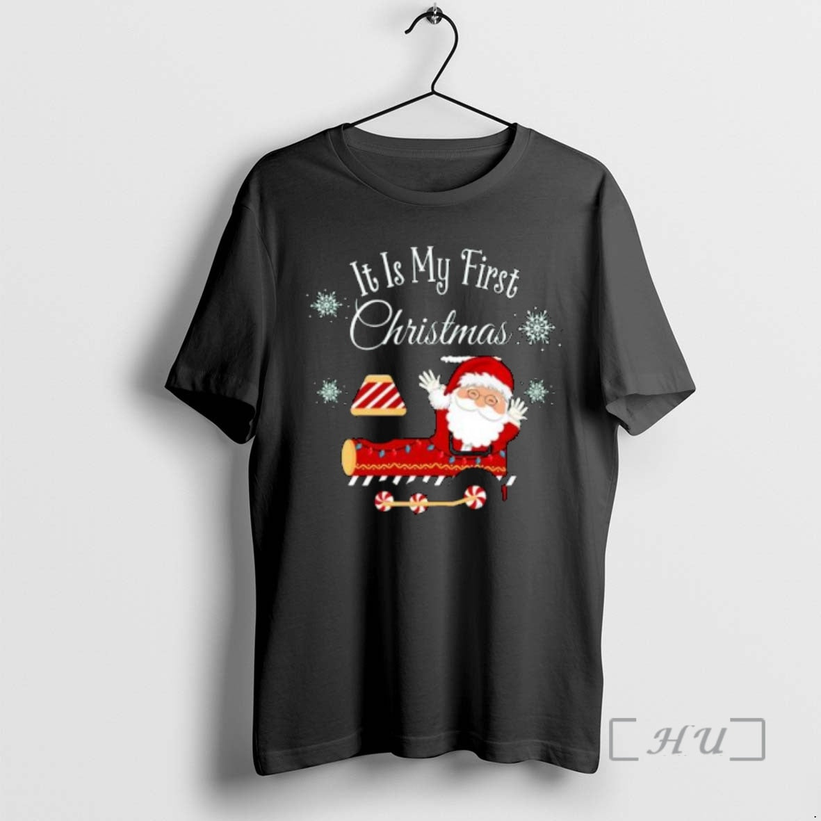 Officials Santa Train It Is My First Christmas Circle Black - T-Shirt, Sweatshirt, Hoodie