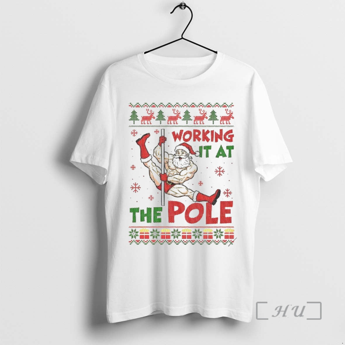 Officials Santa Dancing Working It At The Pole Ugly Christmas - T-Shirt, Sweatshirt, Hoodie