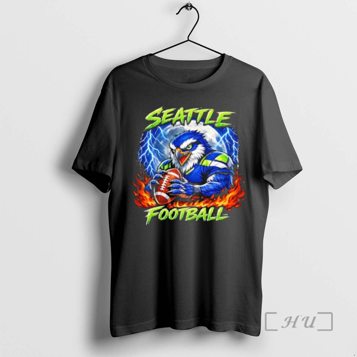 Officials Seattle Football Fierce Eagle Full Moon Lightning Fire - T-Shirt, Sweatshirt, Hoodie