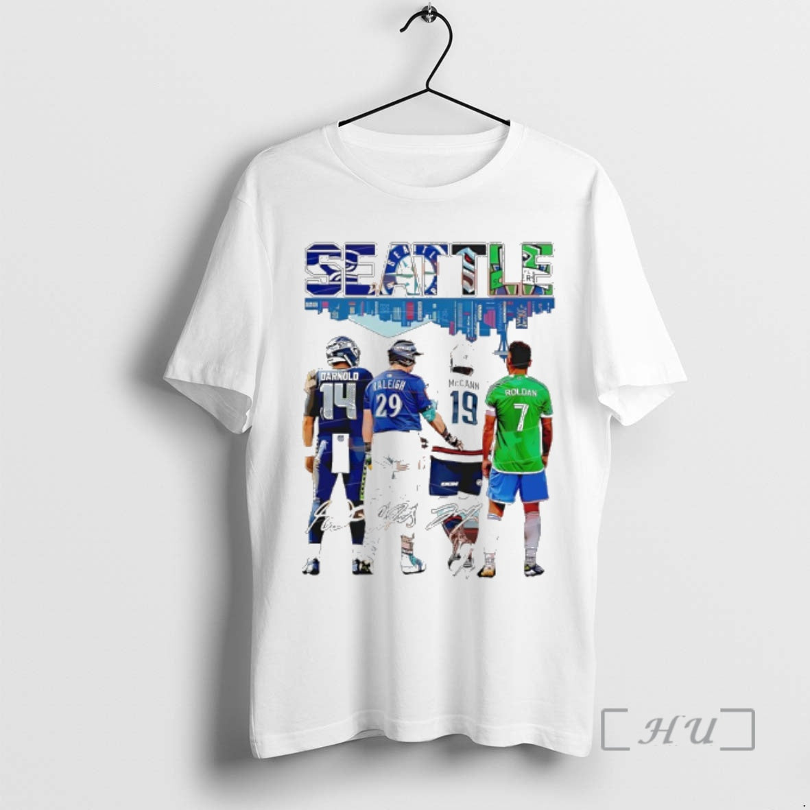 Officials Seattle Legends Sports Mix Roldan City Skyline Signatures - T-Shirt, Sweatshirt, Hoodie
