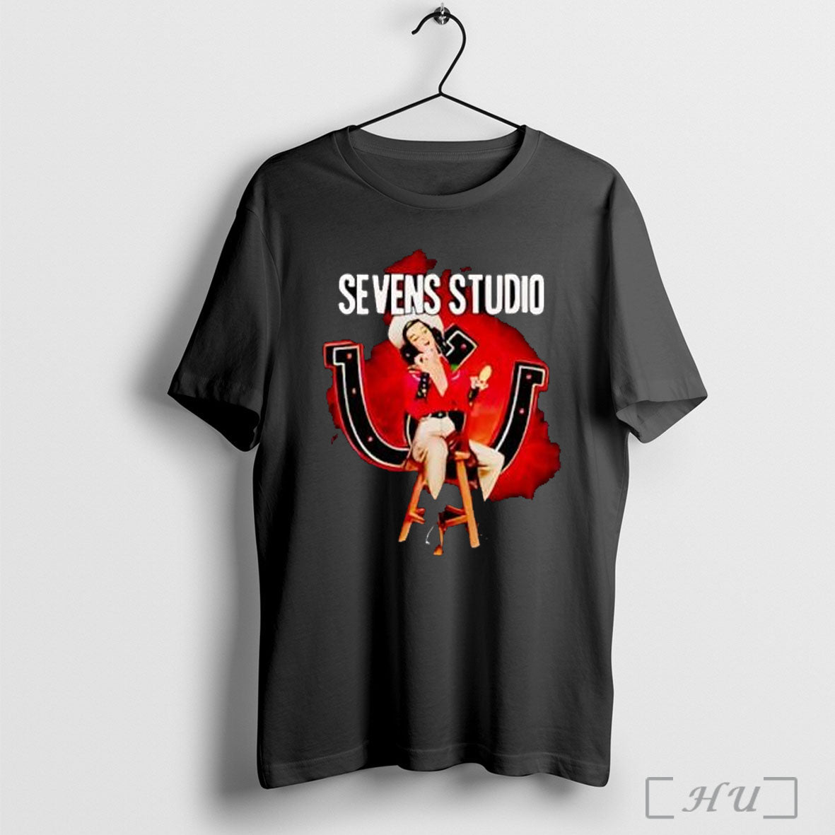 Officials Sevens Studio Cowgirl Pinup Horseshoe T Shirt Unisex T-shirt, Sweatshirt, Hoodie, Long Sleeve Tee - T-Shirt, Sweatshirt, Hoodie