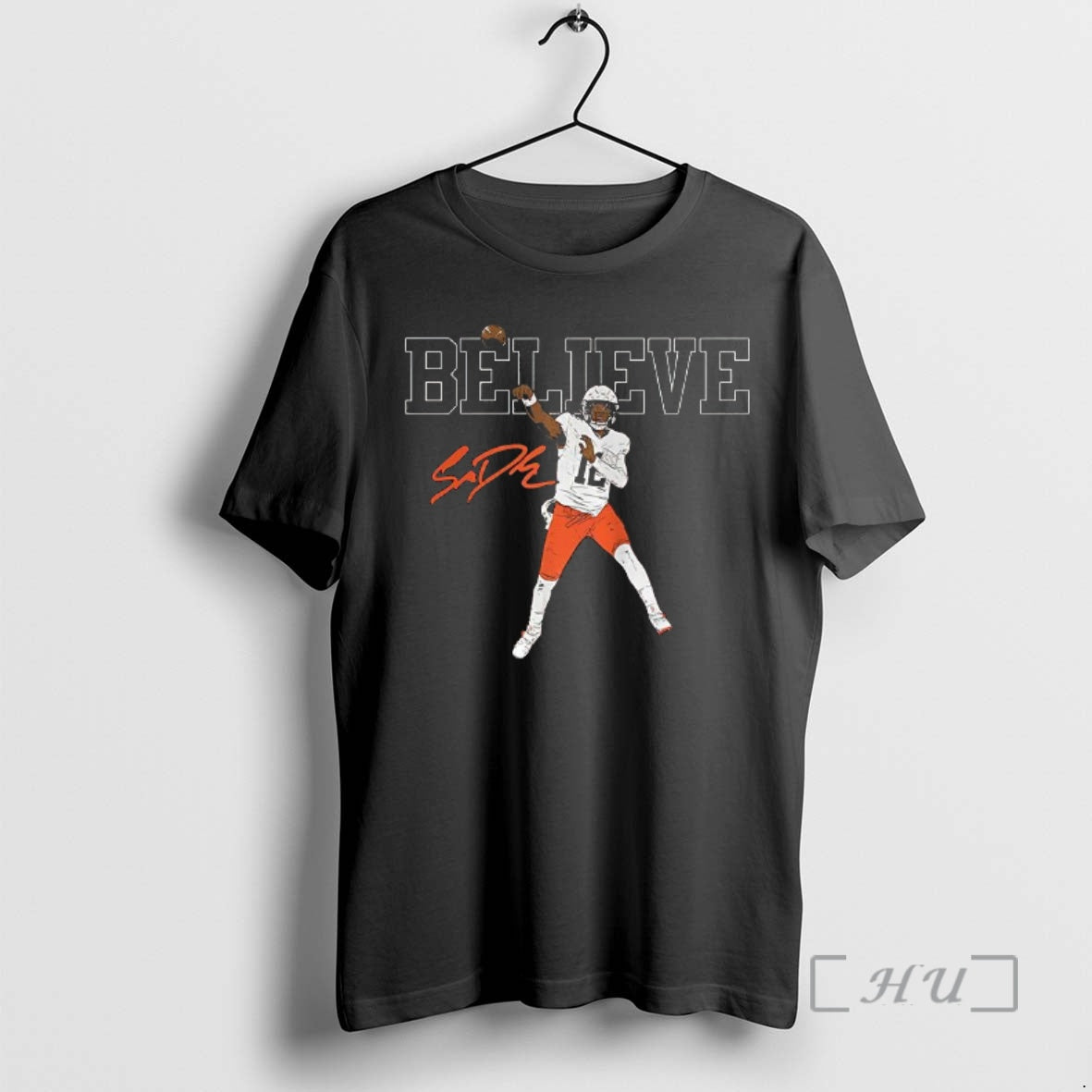 Officials Shedeur Sanders Cleveland Browns Football Believe Signature - T-Shirt, Sweatshirt, Hoodie