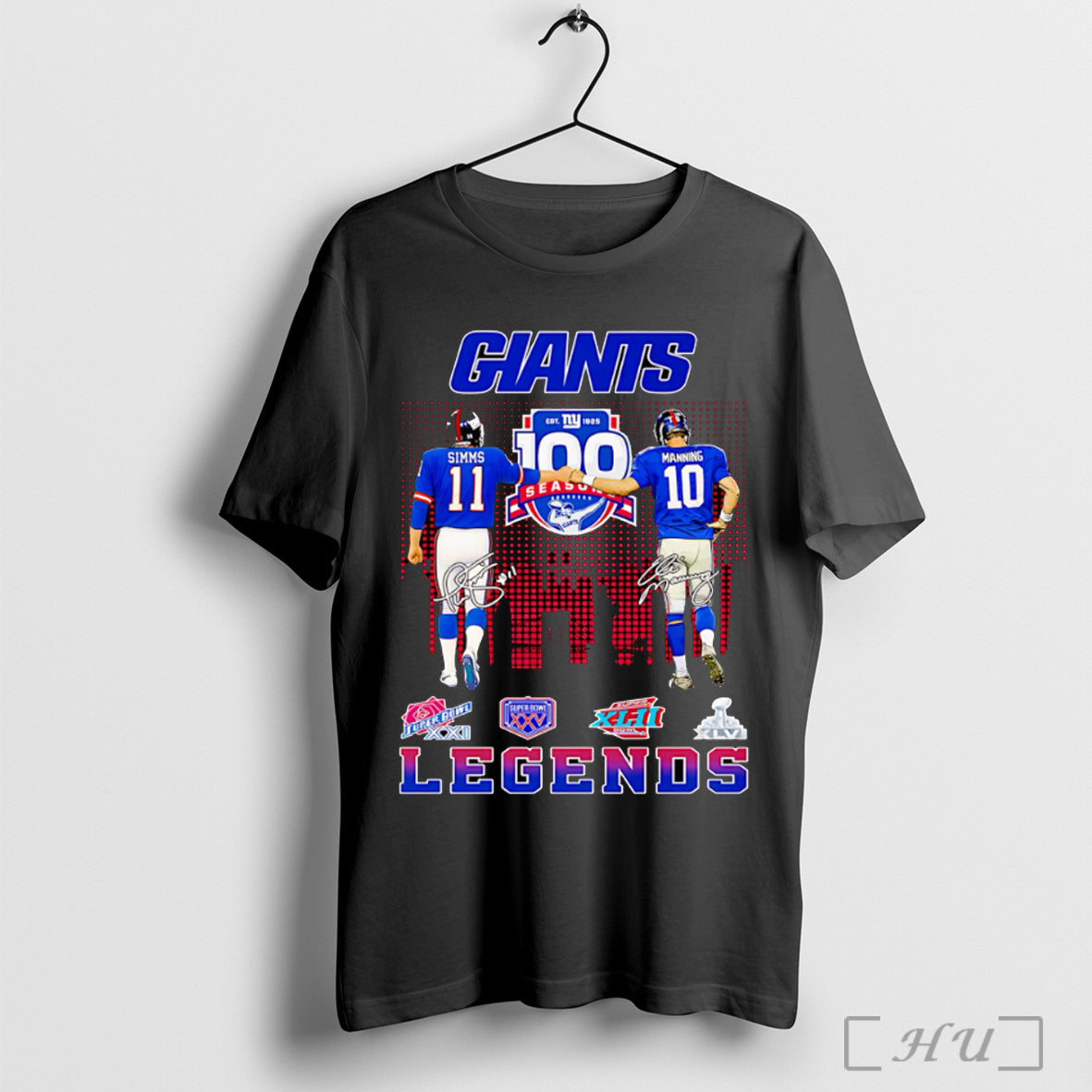 Officials Simms And Manning Giants Legends Signature T Shirt Unisex T-shirt, Sweatshirt, Hoodie, Long Sleeve Tee - T-Shirt, Sweatshirt, Hoodie