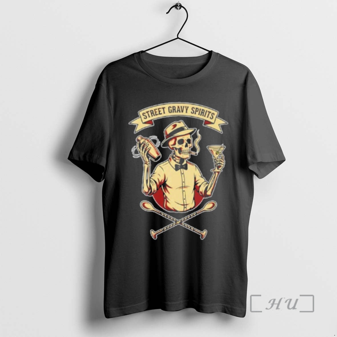 Officials Skeleton Bartender Street Gravy Spirits - T-Shirt, Sweatshirt, Hoodie