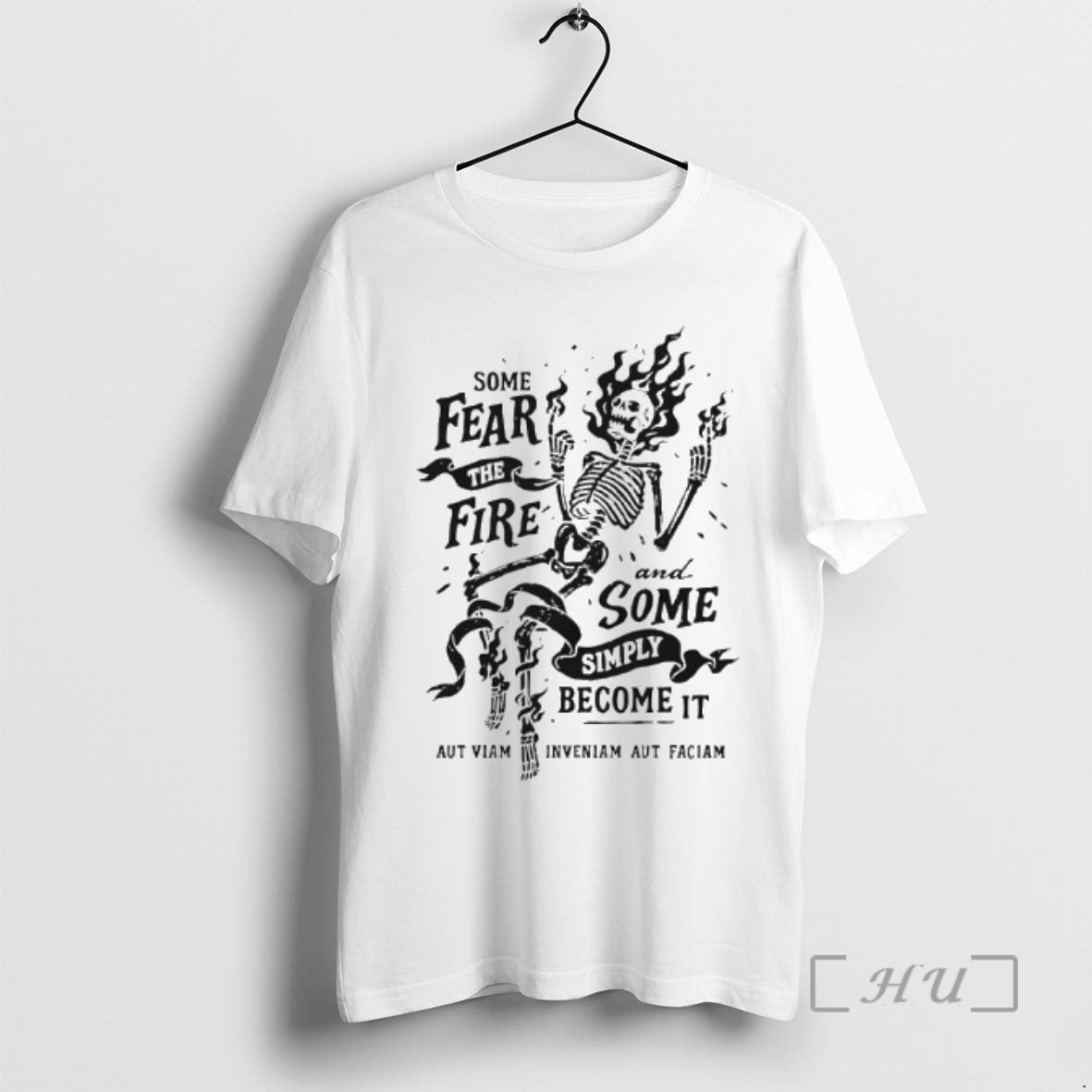 Officials Skeleton Some Fear The Fire And Some Simply Become It Premium T Shirts Sweater - T-Shirt, Sweatshirt, Hoodie