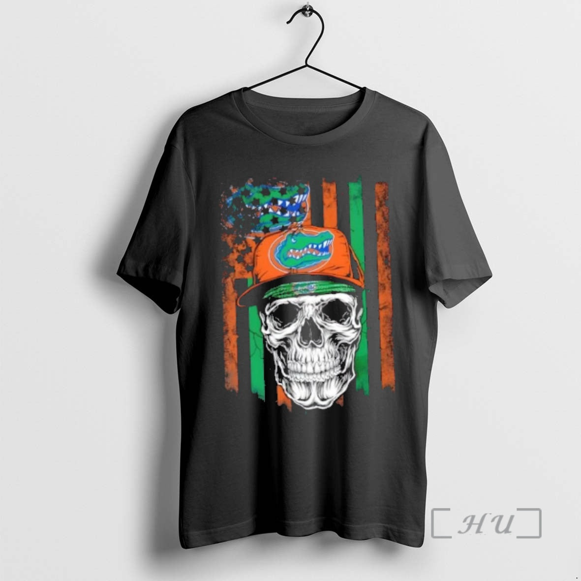 Officials Skull Wearing A Cap Florida Gators Us Flag - T-Shirt, Sweatshirt, Hoodie