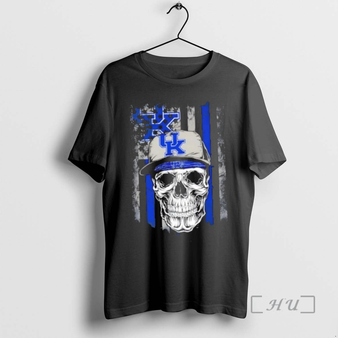 Officials Skull Wearing A Cap Kentucky Wildcats Us Flag - T-Shirt, Sweatshirt, Hoodie