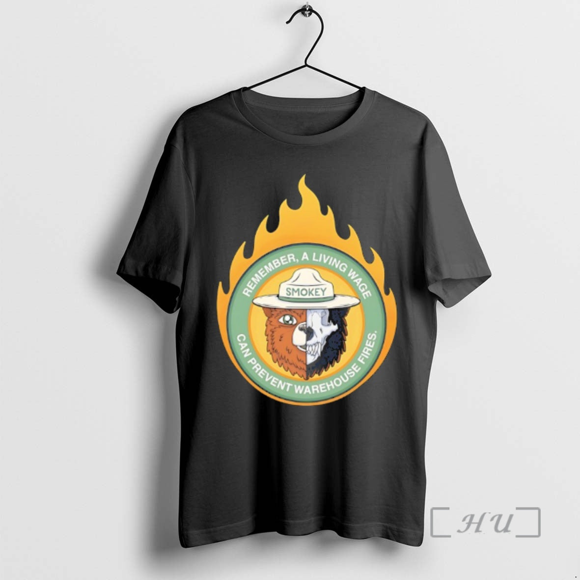 Officials Smokey Bear Can Prevent Warehouse Fires Remember A Living Wage Premium T Shirts Sweater - T-Shirt, Sweatshirt, Hoodie