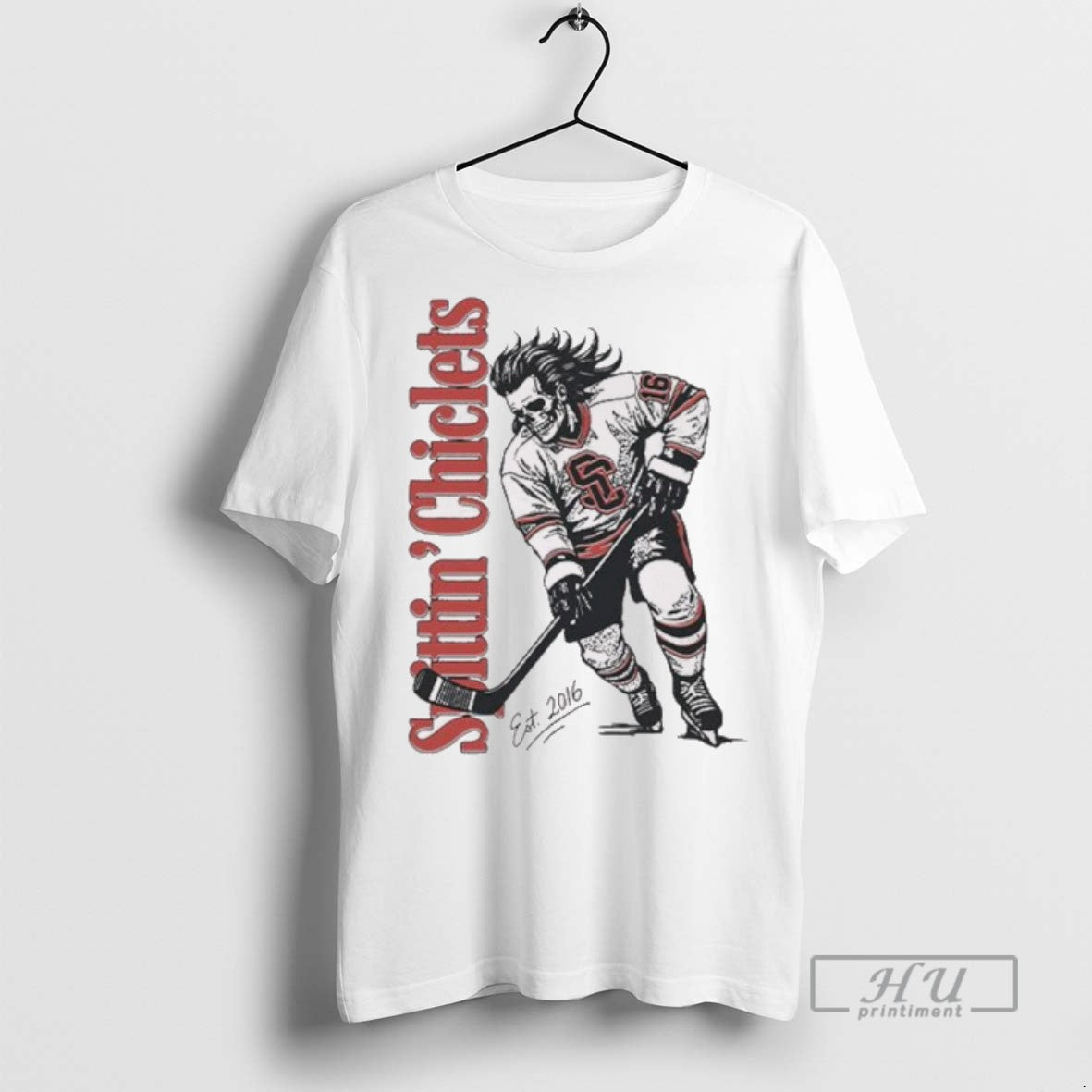 Officials Spittin Chiclets Skullet Vertical Ice Hockey Est T Shirts Unisex T-shirt, Sweatshirt, Hoodie, Long Sleeve Tee - T-Shirt, Sweatshirt, Hoodie