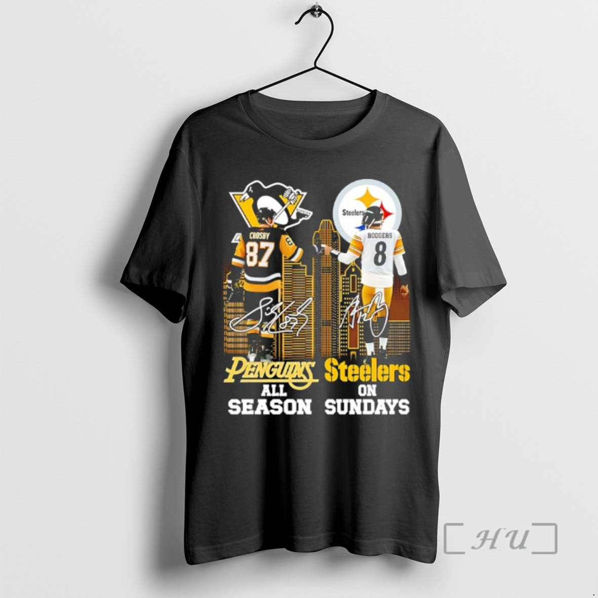 Officials Sports In City Pittsburgh Penguins All Season And Steelers On Sundays Skyline Signatures Premium - T-Shirt, Sweatshirt, Hoodie
