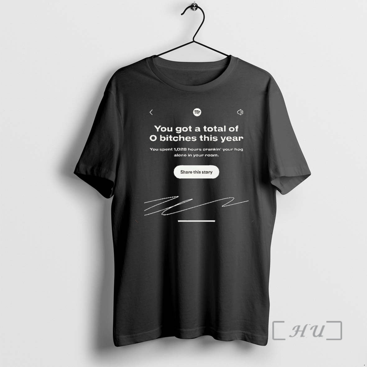 Officials Spotify You Got A Total Of 0 Bitches This Year Christmas Premium T Shirts - T-Shirt, Sweatshirt, Hoodie