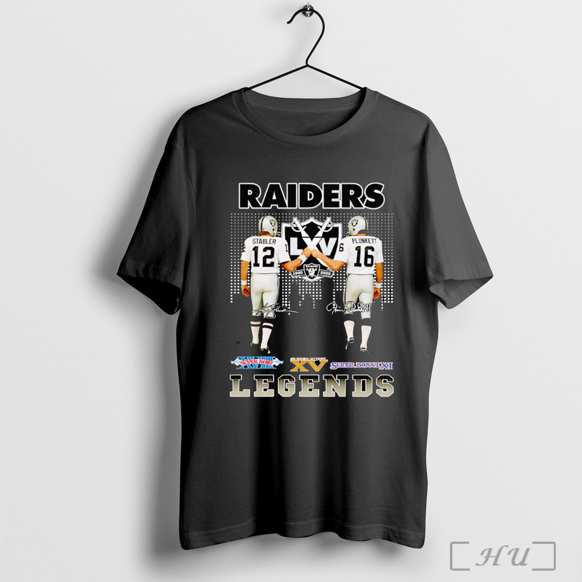 Officials Stabler And Plunkett Raiders Legends Signature T Shirt Unisex T-shirt, Sweatshirt, Hoodie, Long Sleeve Tee - T-Shirt, Sweatshirt, Hoodie