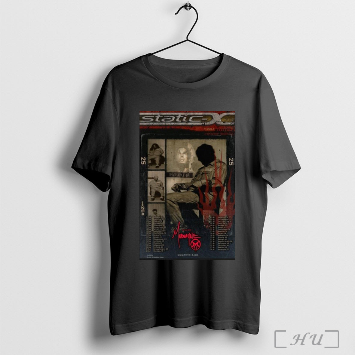 Officials Static X L D 50 25th Anniversary Tour 2025 Dates T Shirt Unisex T-shirt, Sweatshirt, Hoodie, Long Sleeve Tee - T-Shirt, Sweatshirt, Hoodie