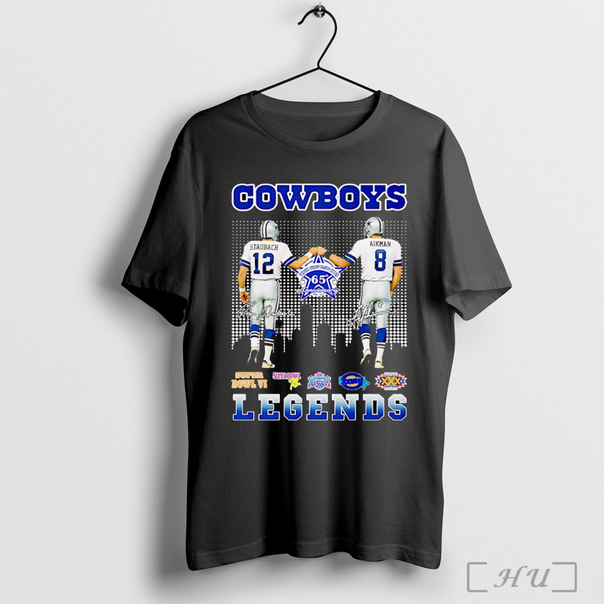 Officials Staubach And Aikman Cowboys Legends Signature T Shirt Unisex T-shirt, Sweatshirt, Hoodie, Long Sleeve Tee - T-Shirt, Sweatshirt, Hoodie