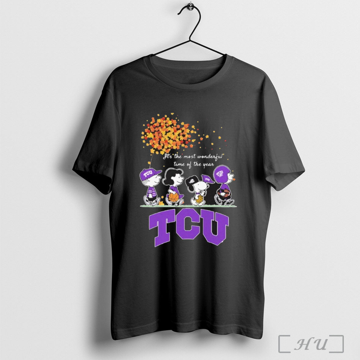 Officials Tcu Horned Frogs And Peanuts Character Its The Most Wonderful Time Of The Year Unisex T-shirt, Sweatshirt, Hoodie, Long Sleeve Tee - T-Shirt, Sweatshirt, Hoodie