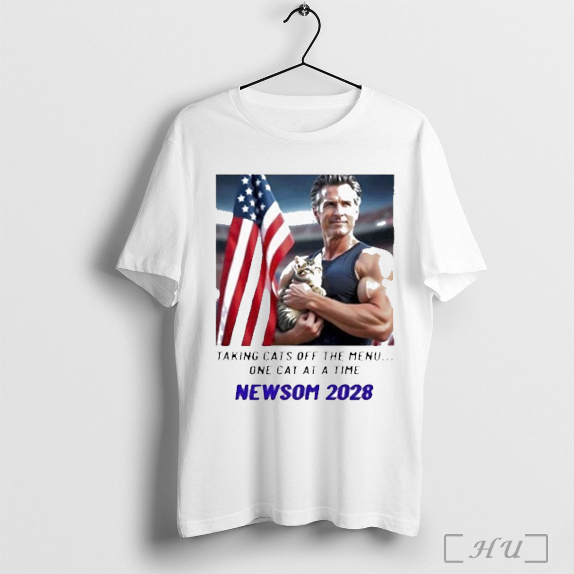Officials Taking Cats Off The Menu One Cat At A Time Newsom 2028 Unisex T-shirt, Sweatshirt, Hoodie, Long Sleeve Tee - T-Shirt, Sweatshirt, Hoodie