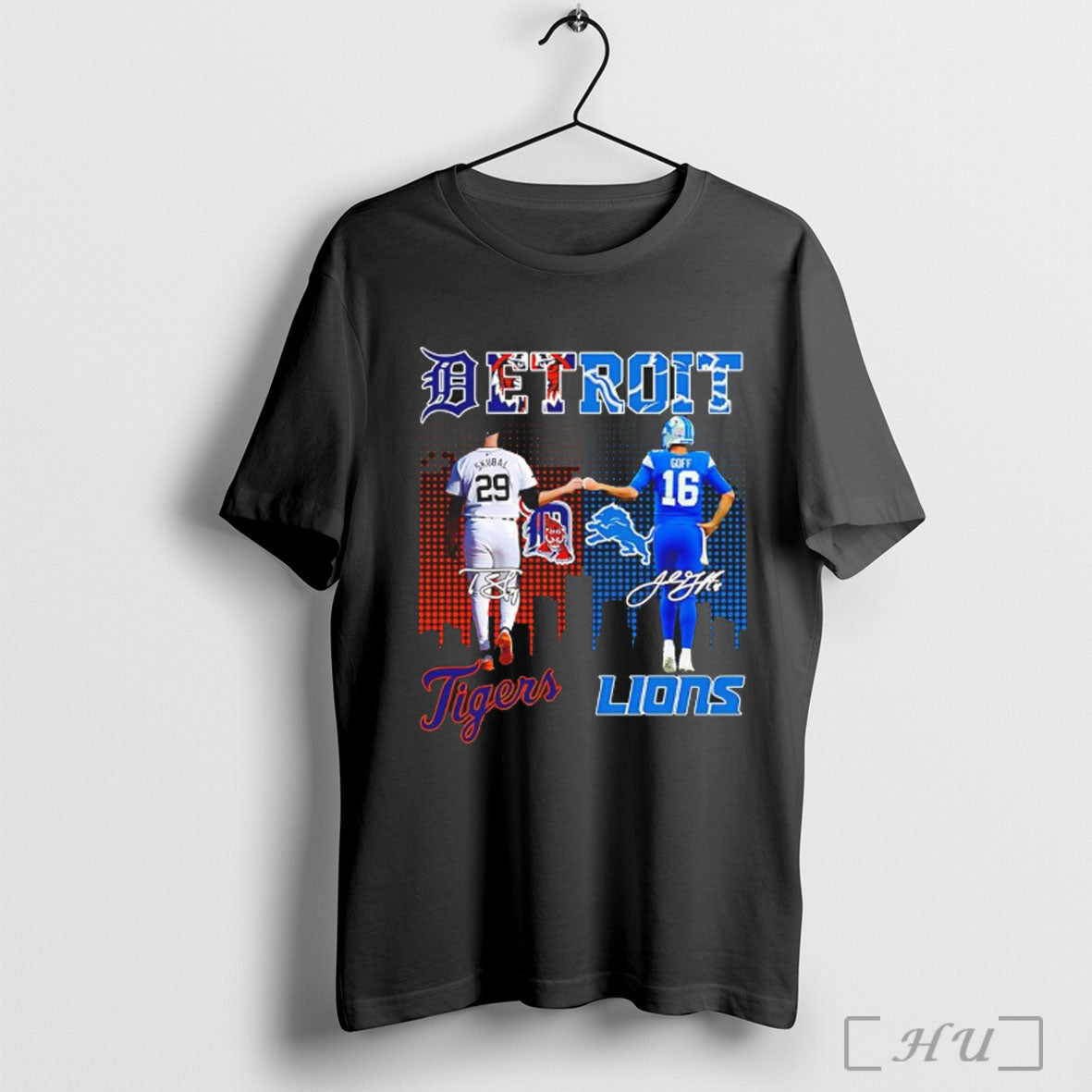 Officials Tarik Skubal Detroit Tigers And Jared Goff Detroit Lions Signature T Shirt Black - T-Shirt, Sweatshirt, Hoodie