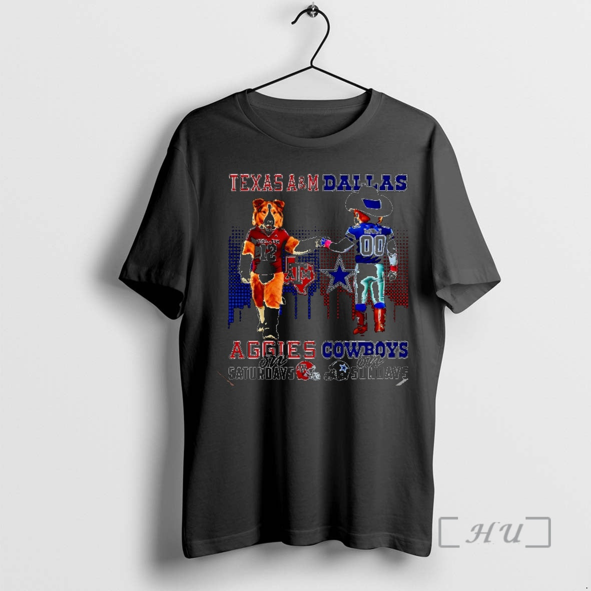 Officials Texas Am Aggies On Saturdays Vs Dallas Cowboys On Sundays Mascot Skyline Christmas Premium - T-Shirt, Sweatshirt, Hoodie