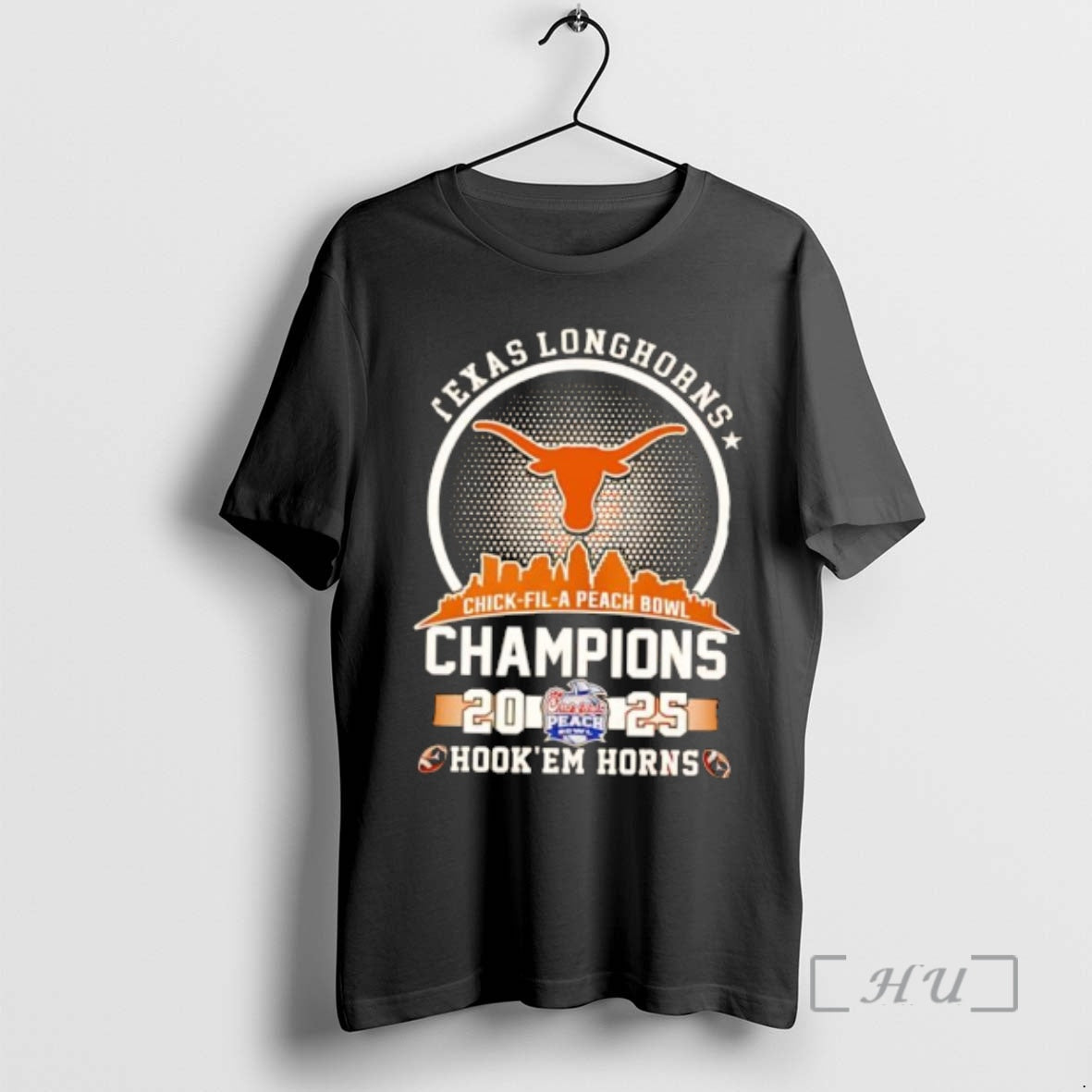 Officials Texas Longhorns Hook Em Chick Fil A Peach Bowl Champions 2025 Premium T Shirts - T-Shirt, Sweatshirt, Hoodie