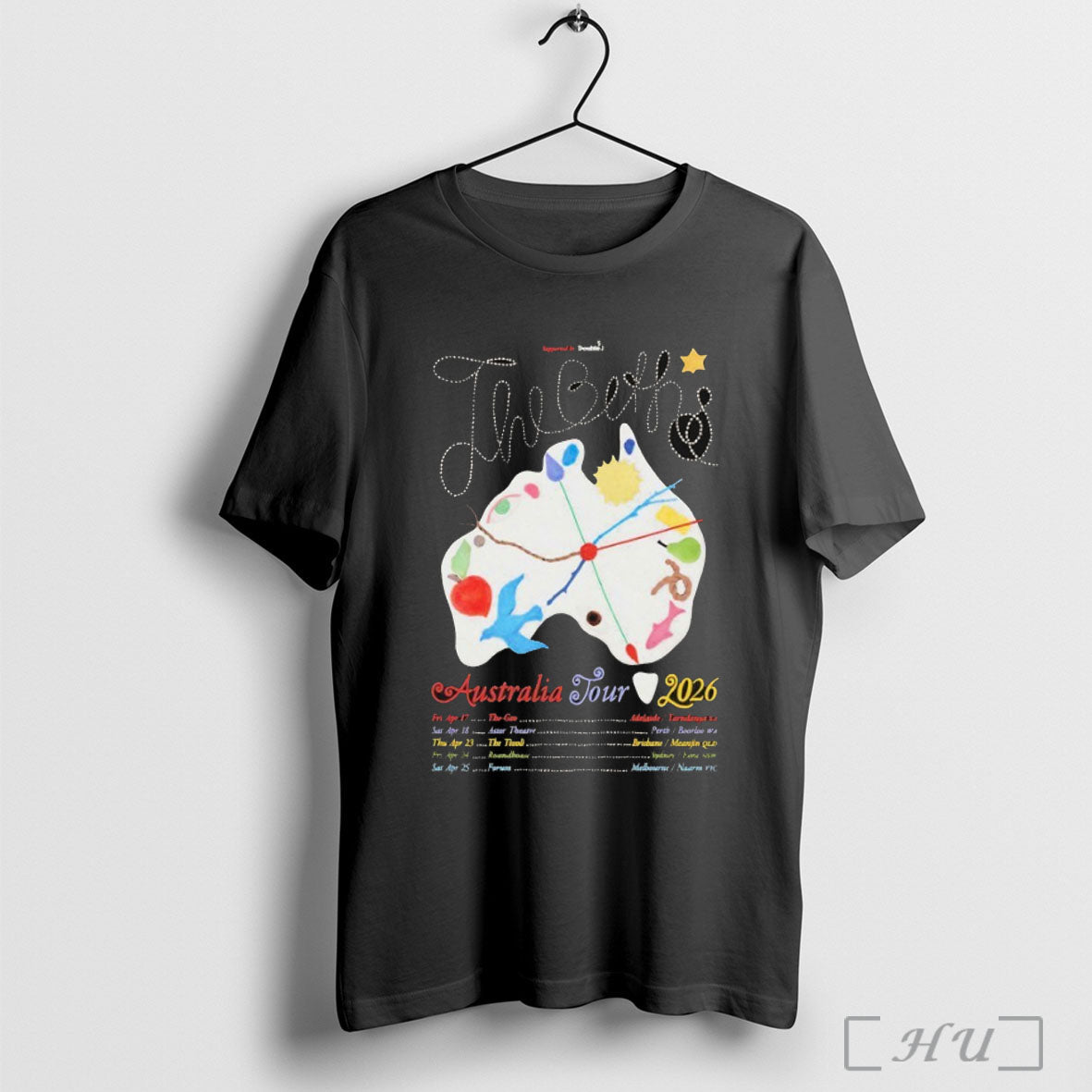 Officials The Beths Australia Tour 2026 T Shirt Unisex T-shirt, Sweatshirt, Hoodie, Long Sleeve Tee - T-Shirt, Sweatshirt, Hoodie