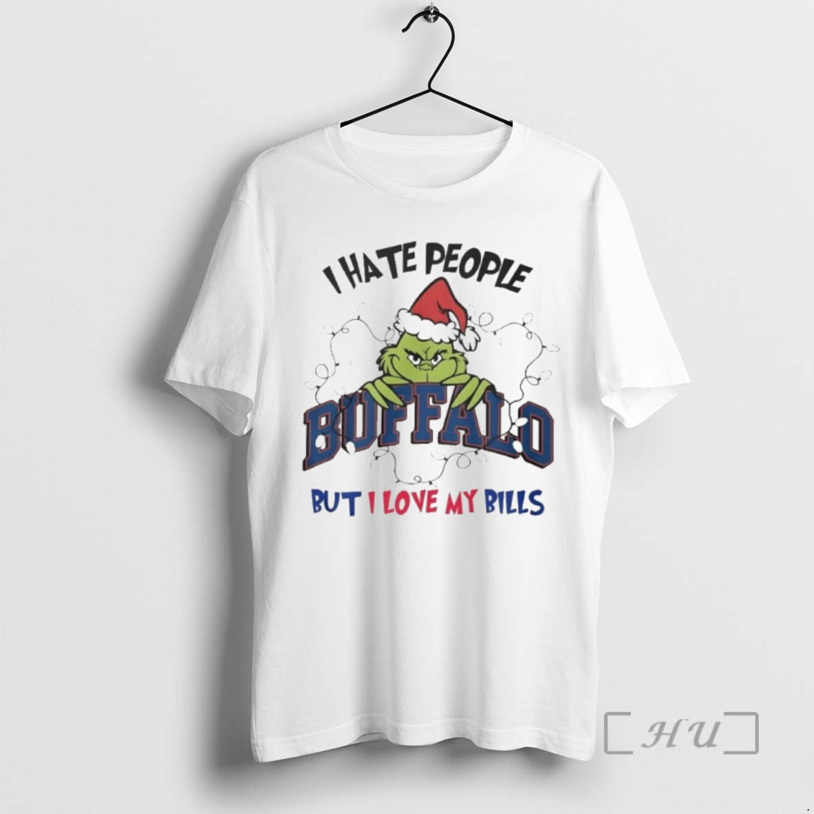 Officials The Grinch I Hate People Buffalo But I Love My Bills Premium T Shirts - T-Shirt, Sweatshirt, Hoodie