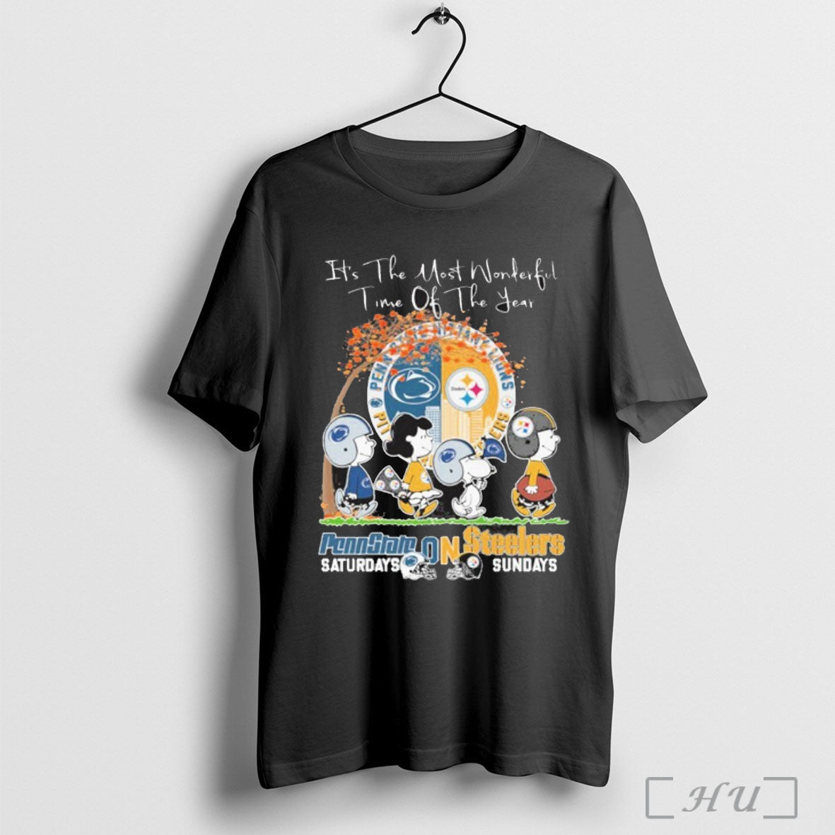 Officials The Peanuts Walking X Penn State And Steelers Its The Most Wonderful Time Of Unisex T-shirt, Sweatshirt, Hoodie, Long Sleeve Tee - T-Shirt, Sweatshirt, Hoodie