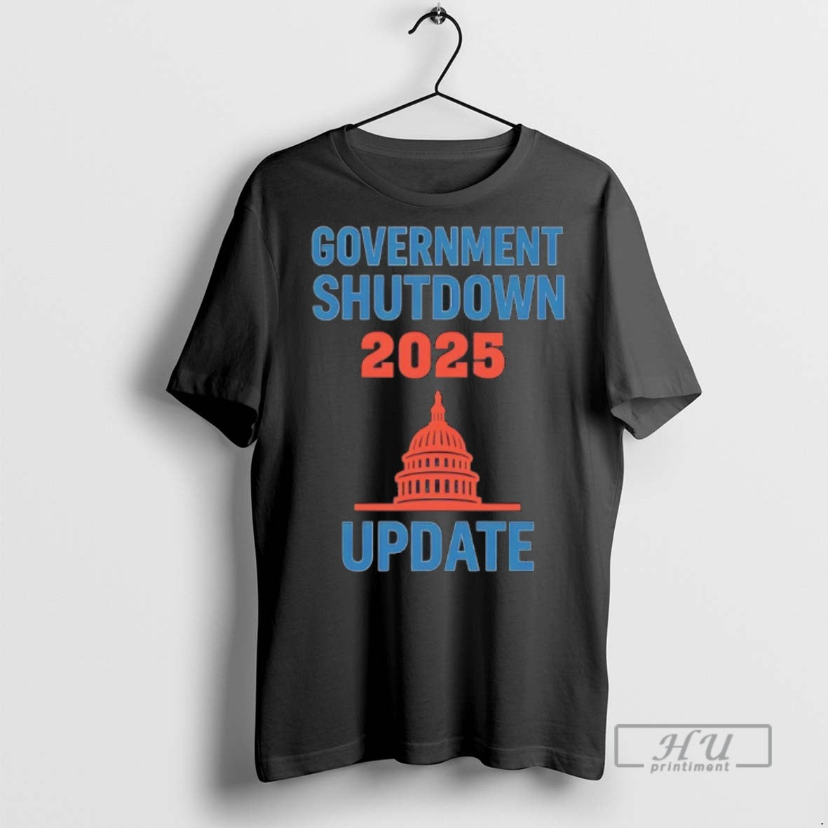 Officials The White House Government Shutdown 2025 Update American Flag T Shirts Unisex T-shirt, Sweatshirt, Hoodie, Long Sleeve Tee - T-Shirt, Sweatshirt, Hoodie