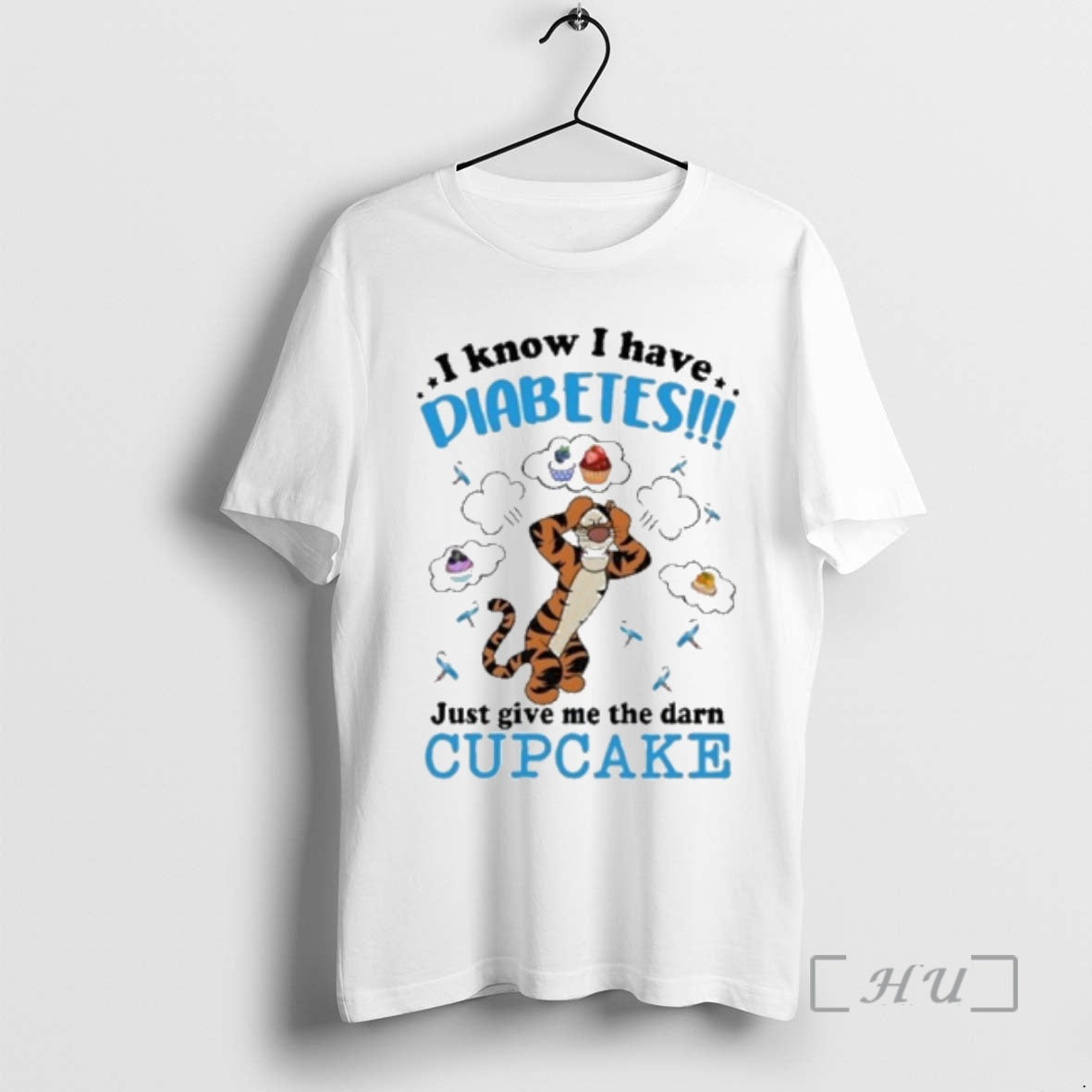 Officials Tigger I Know I Have Diabetes Just Give Me The Darn Cupcake Premium - T-Shirt, Sweatshirt, Hoodie