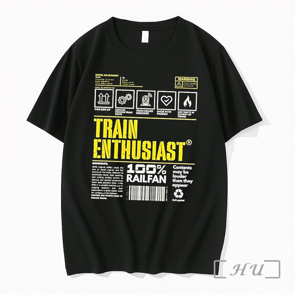 Officials Train Enthusiast 100 Railfan Shipping Label - Adult & Kids T-Shirts, Sweatshirts & Hoodies apparel design preview 1