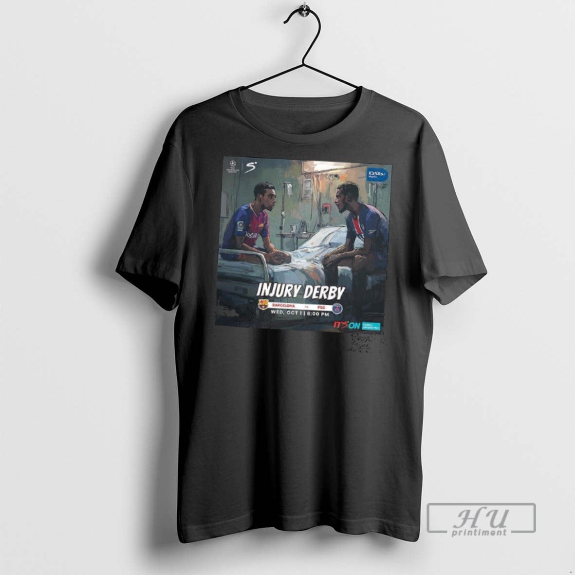 Officials Trending Barcelona Vs Paris Saint Germain Champions League 2025 Injury Derby T Shirt - T-Shirt, Sweatshirt, Hoodie