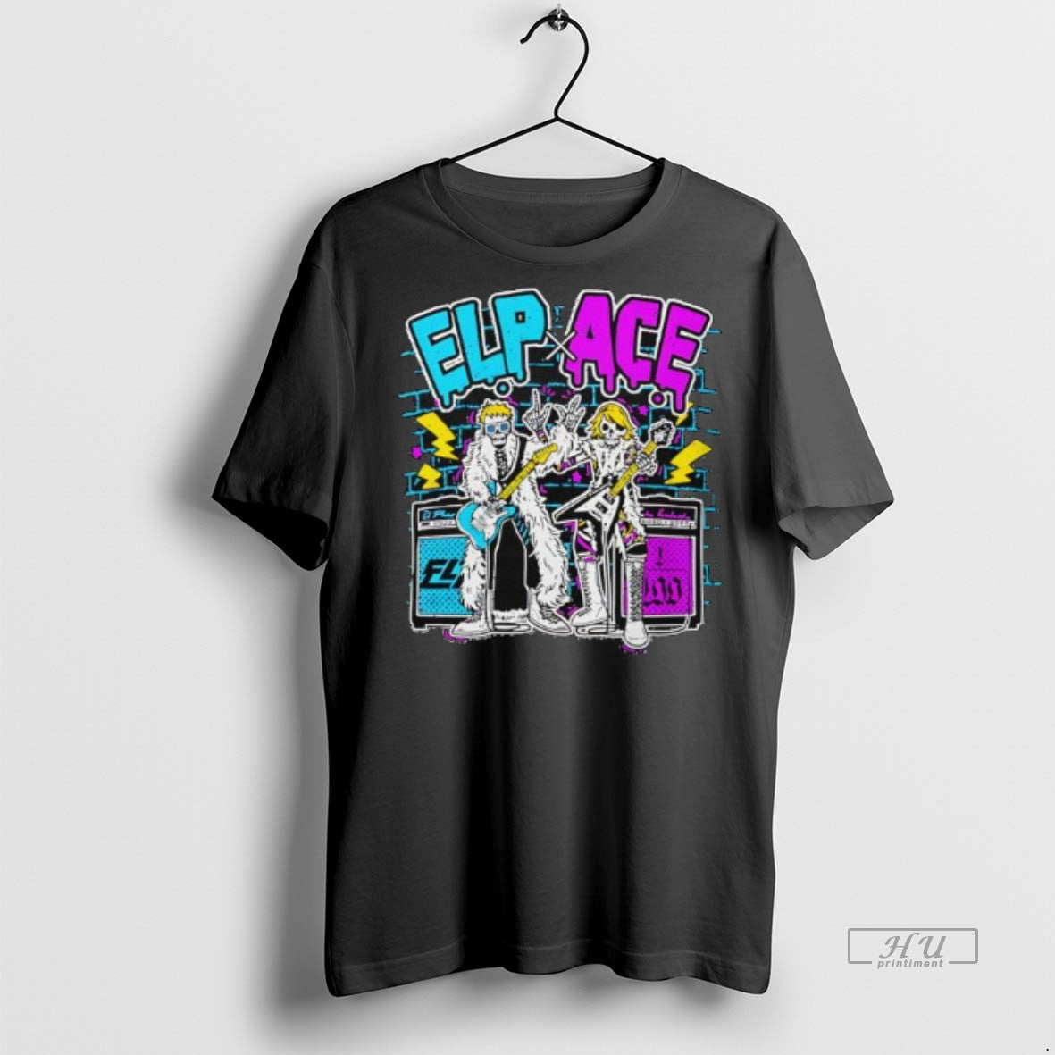 Officials Trending Elp X Ace Skeletons Playing Electric Guitars T Shirt Sweater Unisex T-shirt, Sweatshirt, Hoodie, Long Sleeve Tee - T-Shirt, Sweatshirt, Hoodie