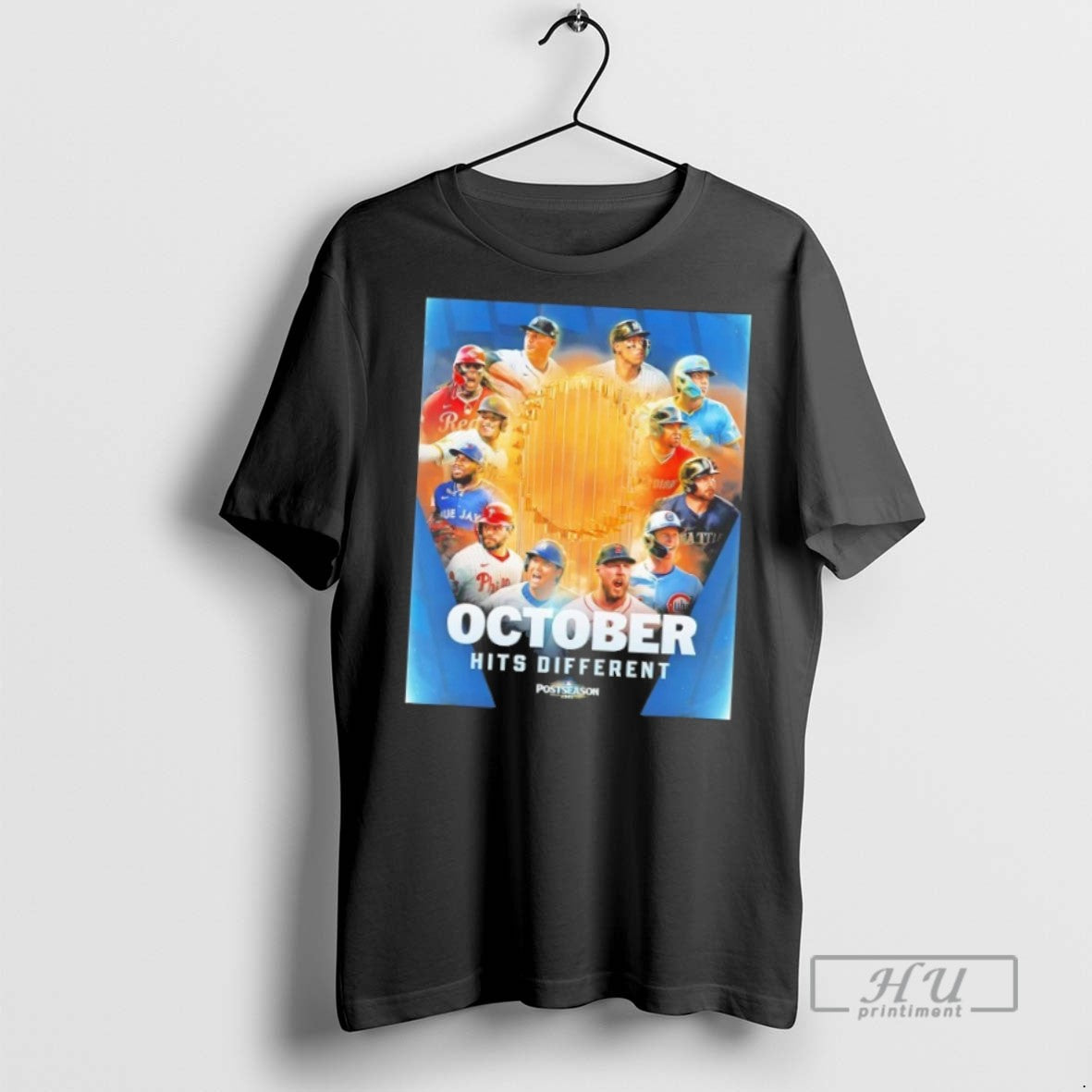 Officials Trending Mlb Postseason 2025 October Hits Different T Shirt Unisex T-shirt, Sweatshirt, Hoodie, Long Sleeve Tee - T-Shirt, Sweatshirt, Hoodie