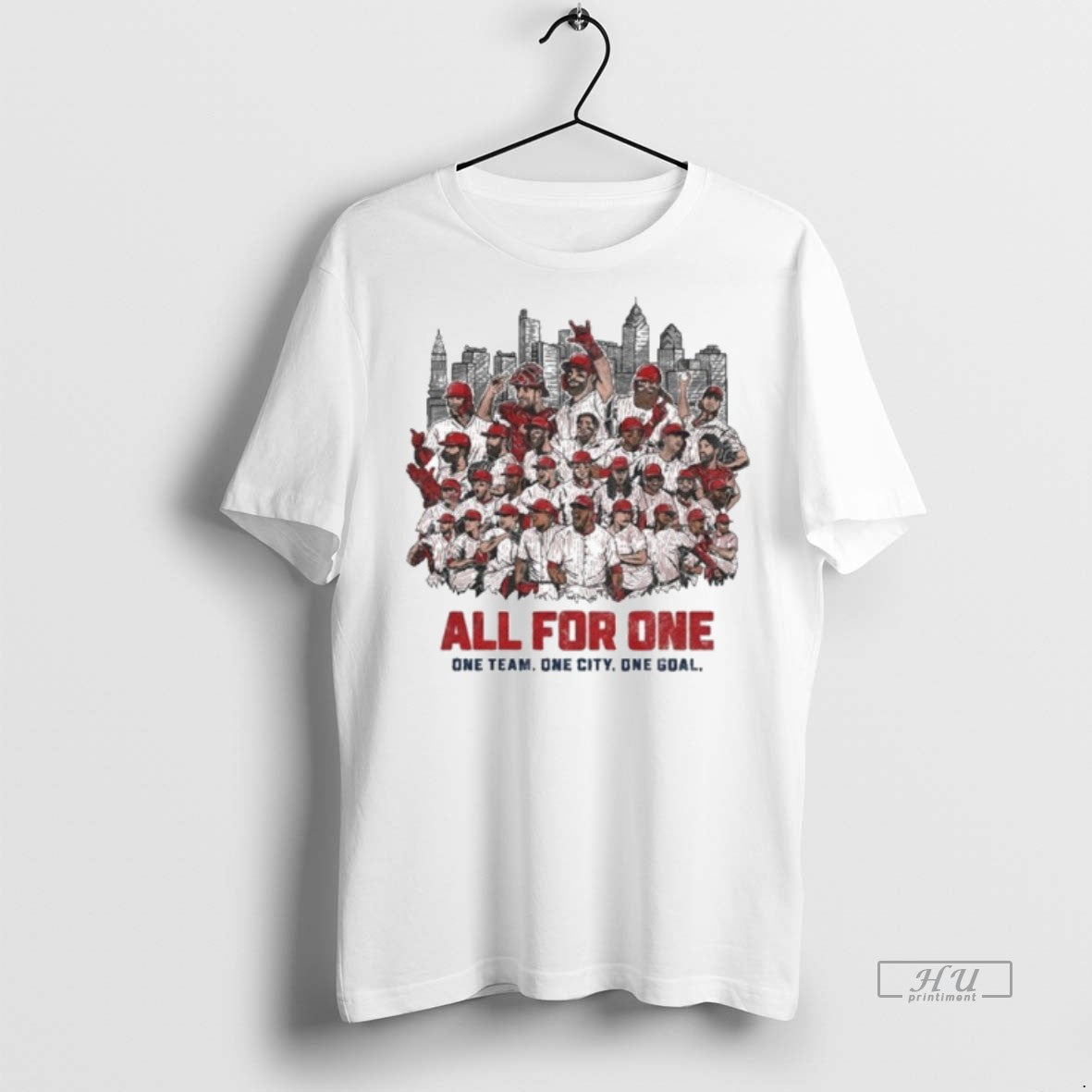 Officials Trending Philadelphia Phillies All For One One Team One City One Goal Unisex T-shirt, Sweatshirt, Hoodie, Long Sleeve Tee - T-Shirt, Sweatshirt, Hoodie