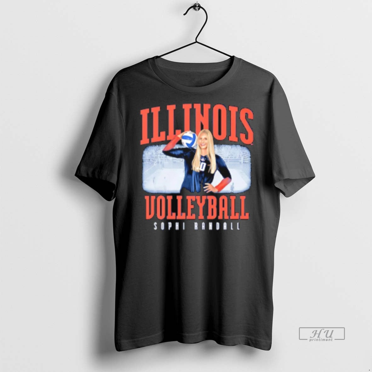 Officials Trending Sophi Randall Illinois Volleyball Illustrated T Shirt Sweater Unisex T-shirt, Sweatshirt, Hoodie, Long Sleeve Tee - T-Shirt, Sweatshirt, Hoodie