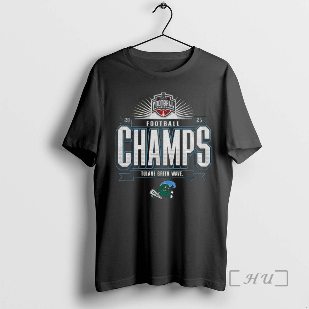 Officials Tulane Green Wave 2025 American Athletic Conference Football Champions - T-Shirt, Sweatshirt, Hoodie