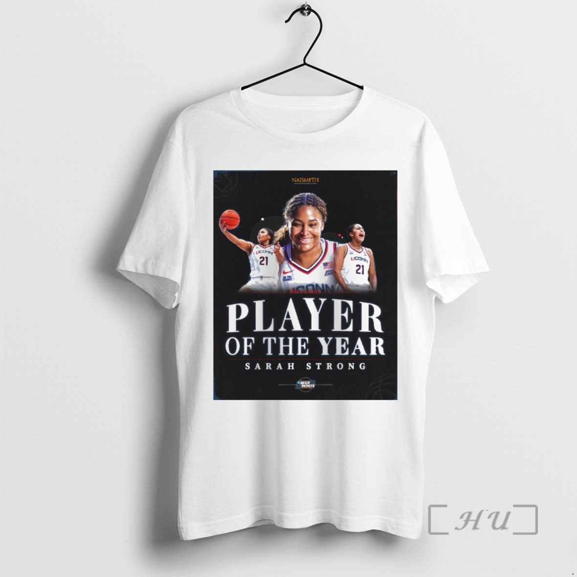 Officials Uconn Huskies Sarah Strong 2026 Naismith Player Of The Year Premium T Shirts Sweater - T-Shirt, Sweatshirt, Hoodie