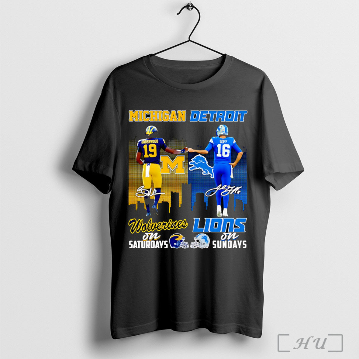 Officials Underwood And Goff Michigan Wolverines On Saturdays Detroit Lions On Sundays T Shirt - T-Shirt, Sweatshirt, Hoodie