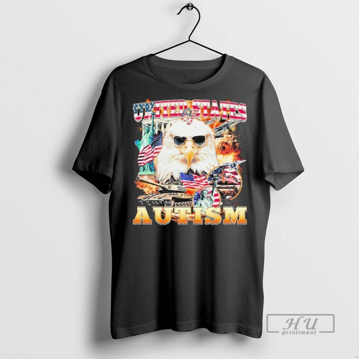 Officials United States Of Autism American Flag Eagle T Shirt Unisex T-shirt, Sweatshirt, Hoodie, Long Sleeve Tee - T-Shirt, Sweatshirt, Hoodie