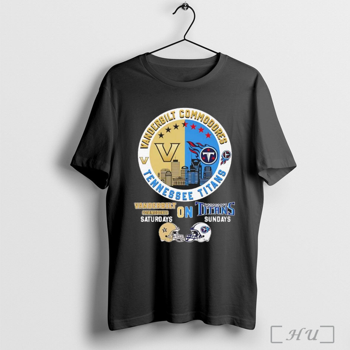 Officials Vanderbilt Commodores Saturdays And Tennessee Titans Sundays Match Day Football Logo T Shirt Black - T-Shirt, Sweatshirt, Hoodie