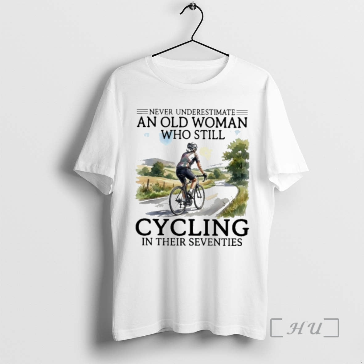 Officials Vintage Never Underestimate An Old Woman Who Still Cycling In Their Seventies Premium - T-Shirt, Sweatshirt, Hoodie