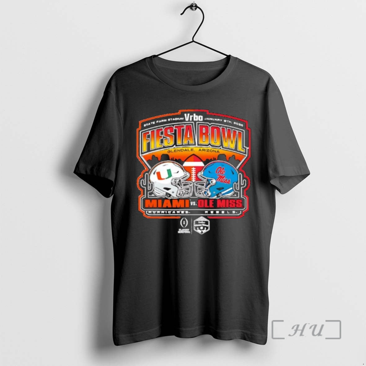 Officials Vrbo State Farm Stadium Fiesta Bowl Miami Vs Ole Miss 2026 Glendale Arizona Premium - T-Shirt, Sweatshirt, Hoodie