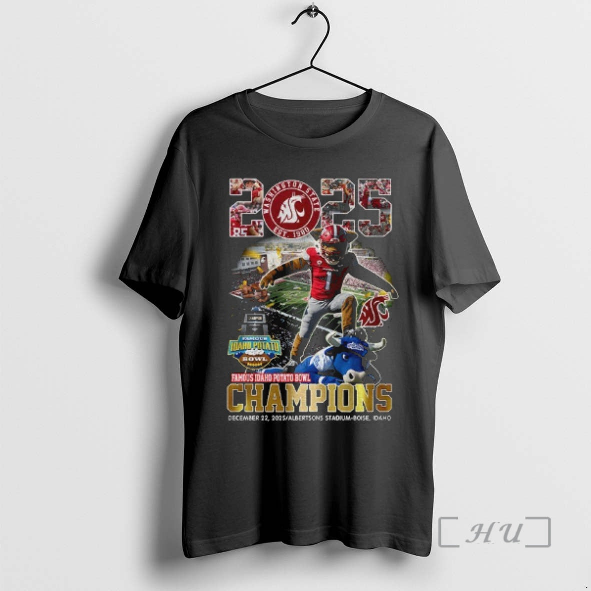 Officials Washington State Cougars Victory In The 2025 Famous Idaho Potato Bowl Champions Est 1980 - T-Shirt, Sweatshirt, Hoodie
