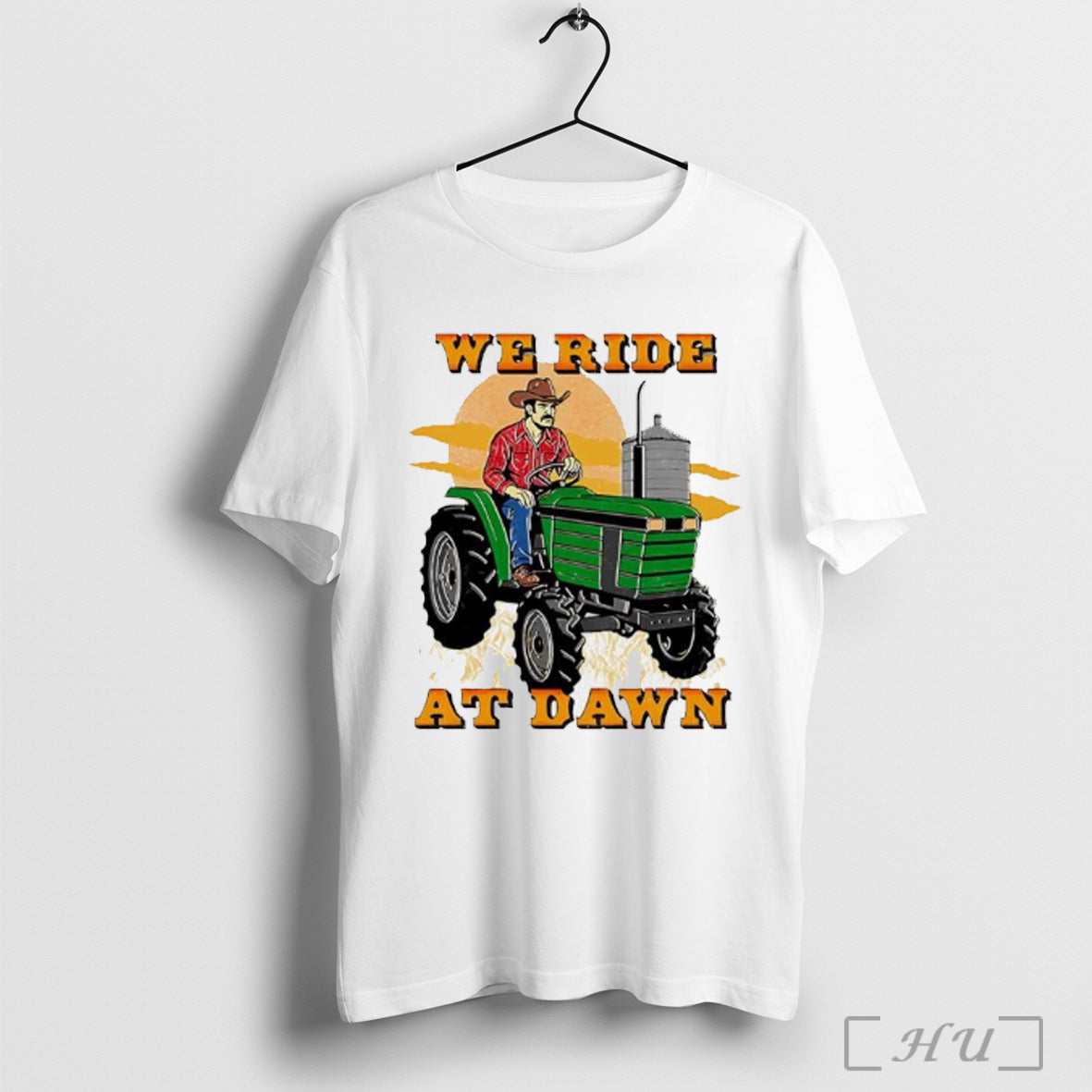 Officials We Ride At Dawn Tractor T Shirt White T Shirt Unisex T-shirt, Sweatshirt, Hoodie, Long Sleeve Tee - T-Shirt, Sweatshirt, Hoodie