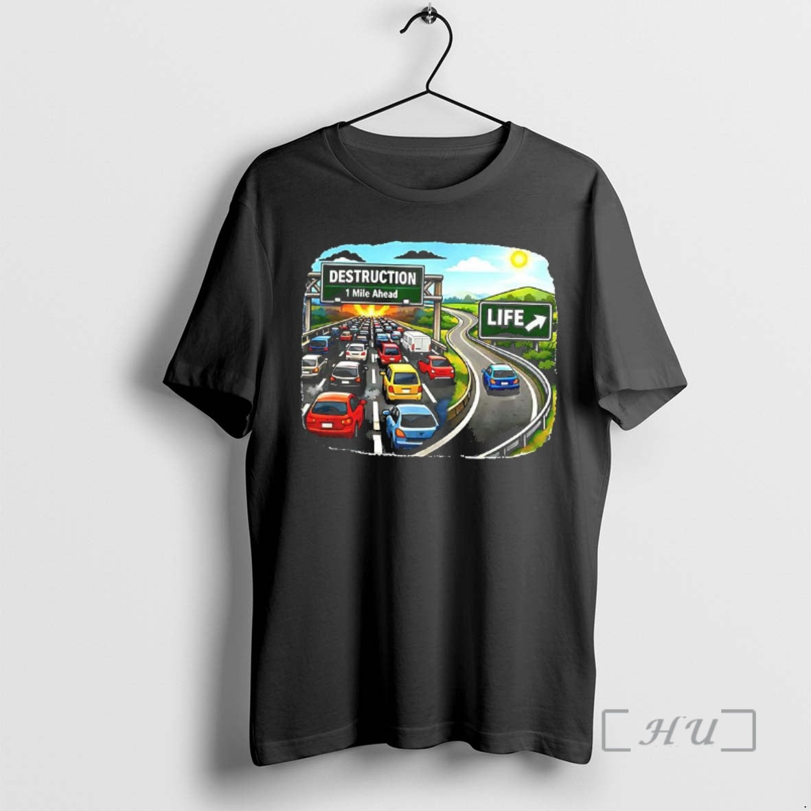 Officials Wide Road Narrow Road Pick One Destruction 1 Mile Ahead Or Life Woman Premium - T-Shirt, Sweatshirt, Hoodie